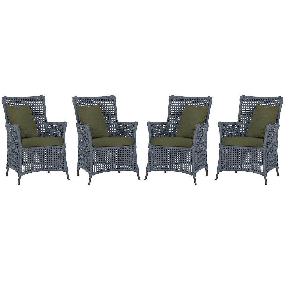 4 Poltronas Igapó Alumínio Pintura Marrom Corda Náutica E13 Prata - 1