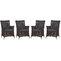 4 Poltronas Igapó Alumínio Pintura Marrom Corda Náutica E11 Marrom - 1