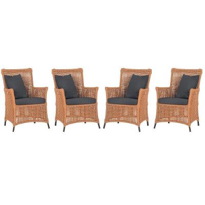Kit 4 Poltronas Igapó Alumínio Corda Náutica Marrom Terracota Trama Original