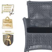 4 Poltronas Igapó Alumínio Pintura Fendi Corda Náutica E12 Prata