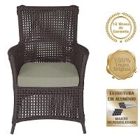 4 Poltronas E 1 Mesa Igapó Alumínio Preta Corda Náutica E8 Marrom - 5