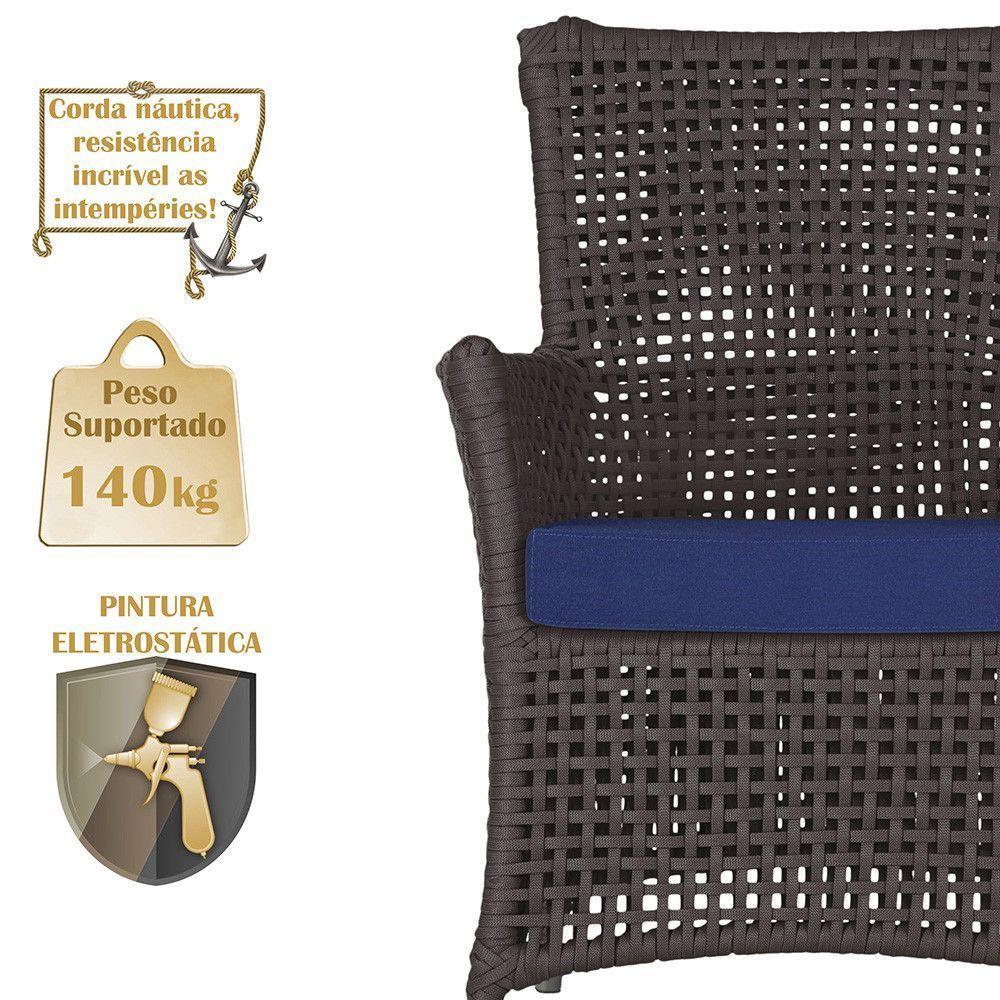 4 Poltronas Igapó Alumínio Pintura Fendi Corda Náutica E10 Marrom - 4