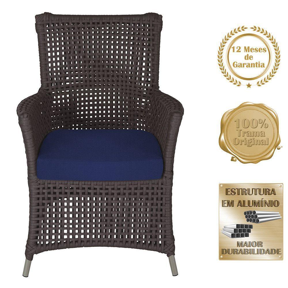 4 Poltronas Igapó Alumínio Pintura Fendi Corda Náutica E10 Marrom - 5