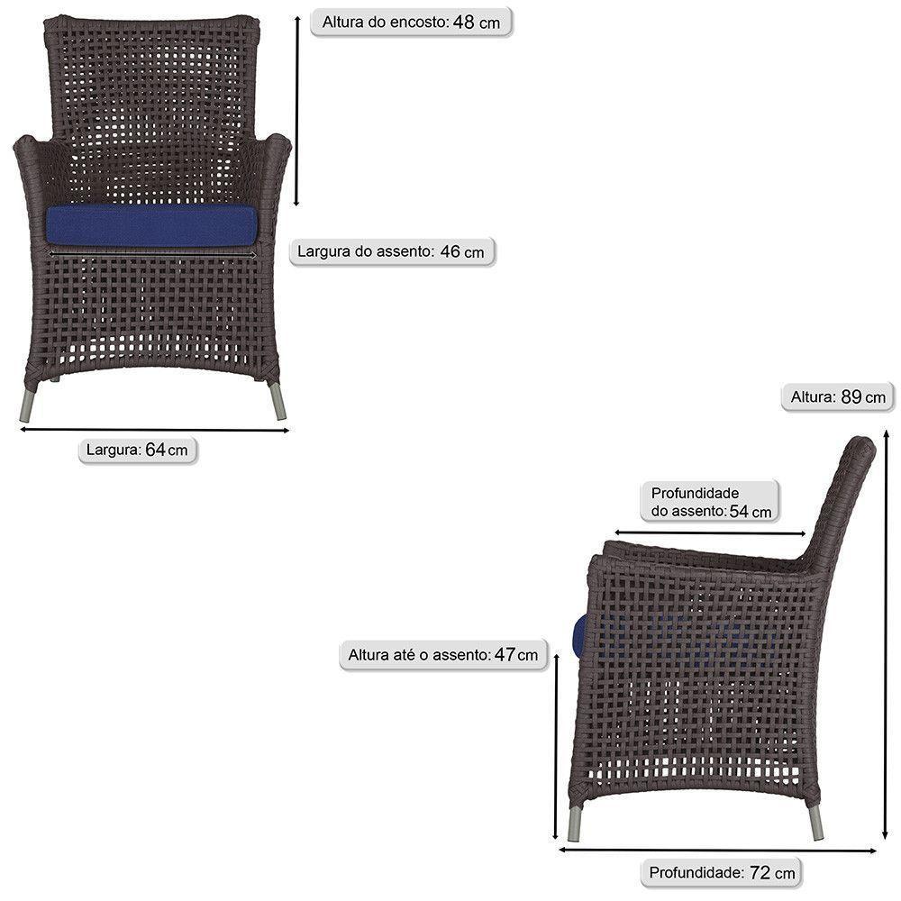 4 Poltronas Igapó Alumínio Pintura Fendi Corda Náutica E10 Marrom - 6