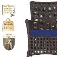 4 Poltronas Igapó Alumínio Pintura Fendi Corda Náutica E10 Marrom