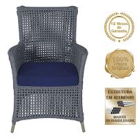 4 Poltronas Igapó Alumínio Pintura Fendi Corda Náutica E10 Prata - 3