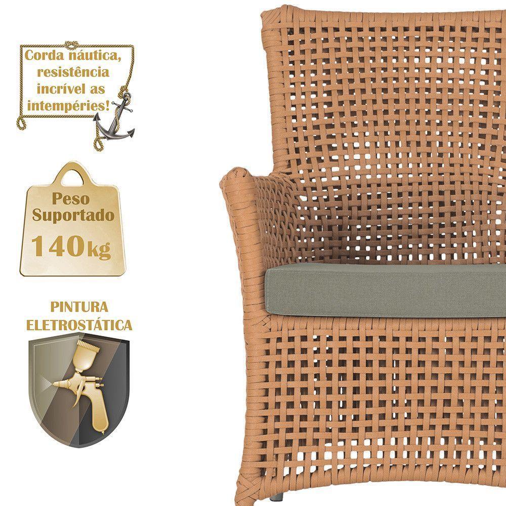 2 Poltronas E 1 Mesa Igapó Alumínio Fendi Corda Náutica E8 Terra Cota - 3