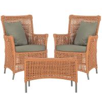 2 Poltronas E 1 Mesa Igapó Alumínio Fendi Corda Náutica E8 Terra Cota - 1