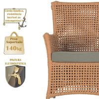 2 Poltronas E 1 Mesa Igapó Alumínio Fendi Corda Náutica E8 Terra Cota - 3