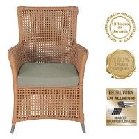 2 Poltronas E 1 Mesa Igapó Alumínio Fendi Corda Náutica E8 Terra Cota