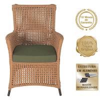 4 Poltronas E 1 Mesa Igapó Alumínio Marrom Corda Náutica E13 Terra Cota - 5