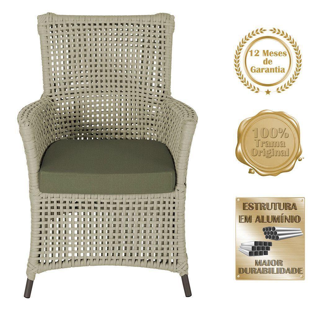 4 Poltronas E 1 Mesa Igapó Alumínio Marrom Corda Náutica E13 Rami - 5