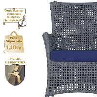 4 Poltronas Igapó Alumínio Pintura Marrom Corda Náutica E10 Prata - 3