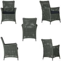 4 Poltronas E 1 Mesa Igapó Alumínio Marrom Corda Náutica E12 Verde - 2