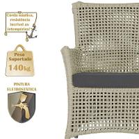 4 Poltronas Igapó Alumínio Pintura Fendi Corda Náutica E11 Rami - 3