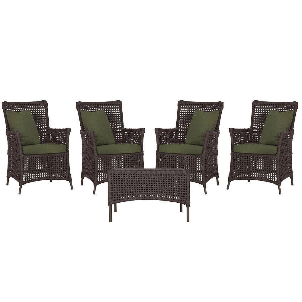 4 Poltronas E 1 Mesa Igapó Alumínio Marrom Corda Náutica E13 Marrom - 1