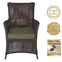 4 Poltronas E 1 Mesa Igapó Alumínio Marrom Corda Náutica E13 Marrom - 5