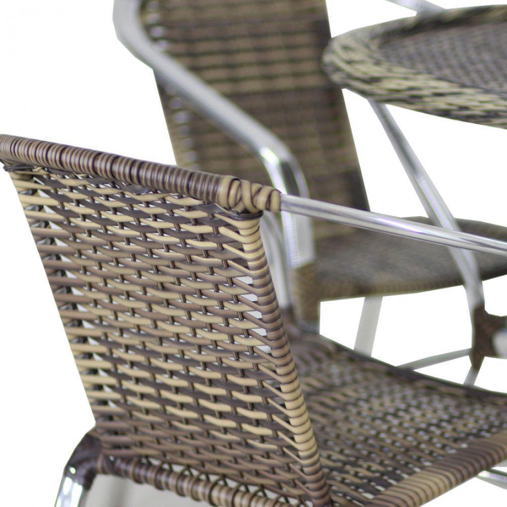 Conjunto Cadeiras Floripa E Mesa Com Tampo Tramado Cappuccino - 3