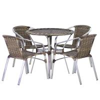 Conjunto Cadeiras Floripa E Mesa Com Tampo Tramado Cappuccino - 1