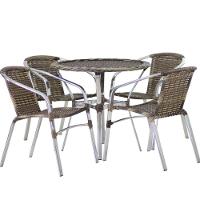 Conjunto Cadeiras Floripa E Mesa Com Tampo Tramado Cappuccino - 4