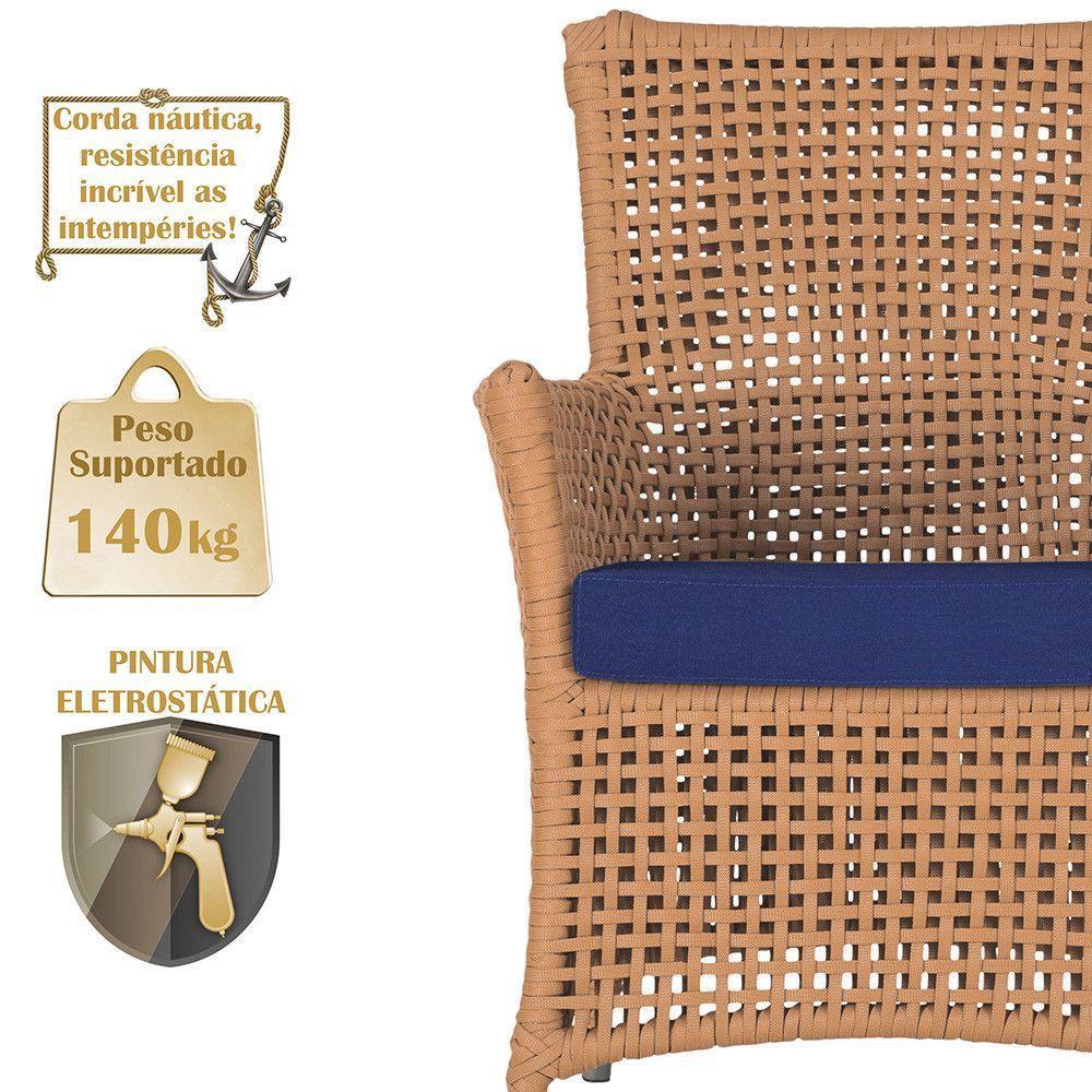 4 Poltronas E 1 Mesa Igapó Alumínio Fendi Corda Náutica E10 Terra Cota - 6