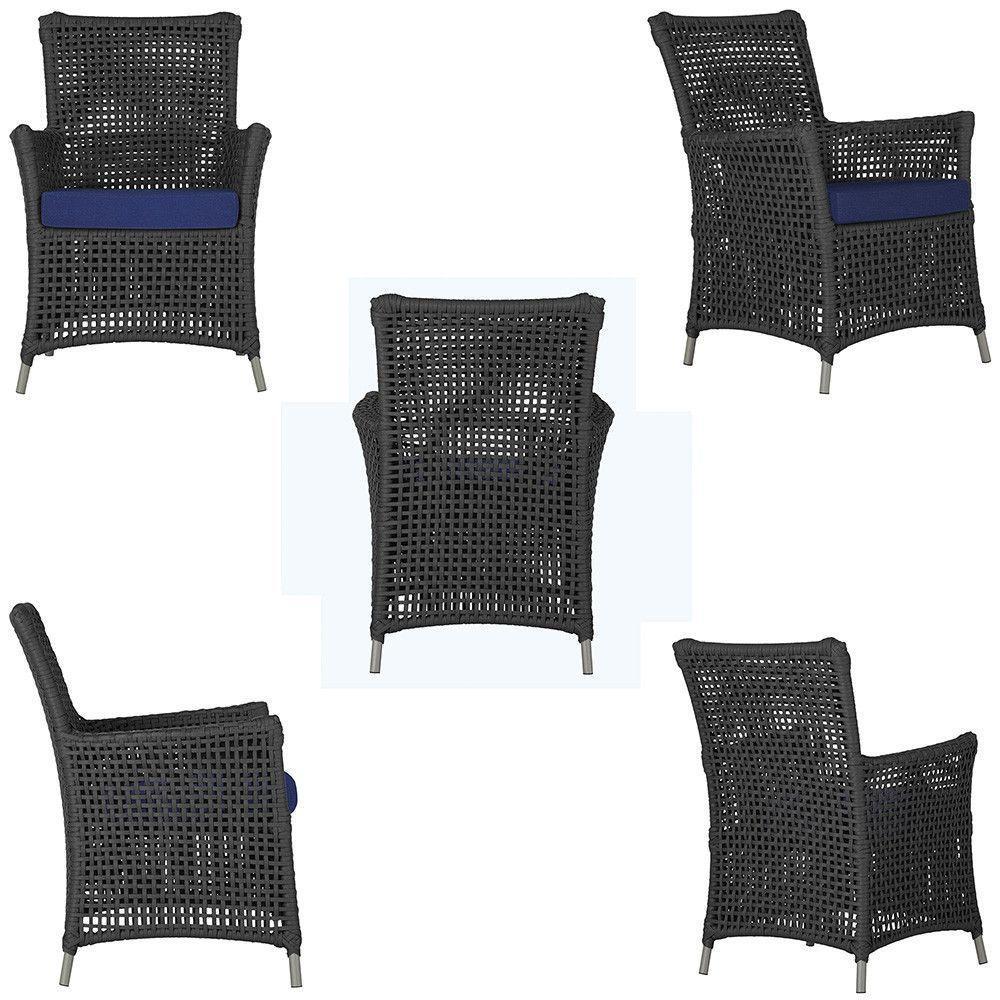 4 Poltronas Igapó Alumínio Pintura Fendi Corda Náutica E10 Preto - 3