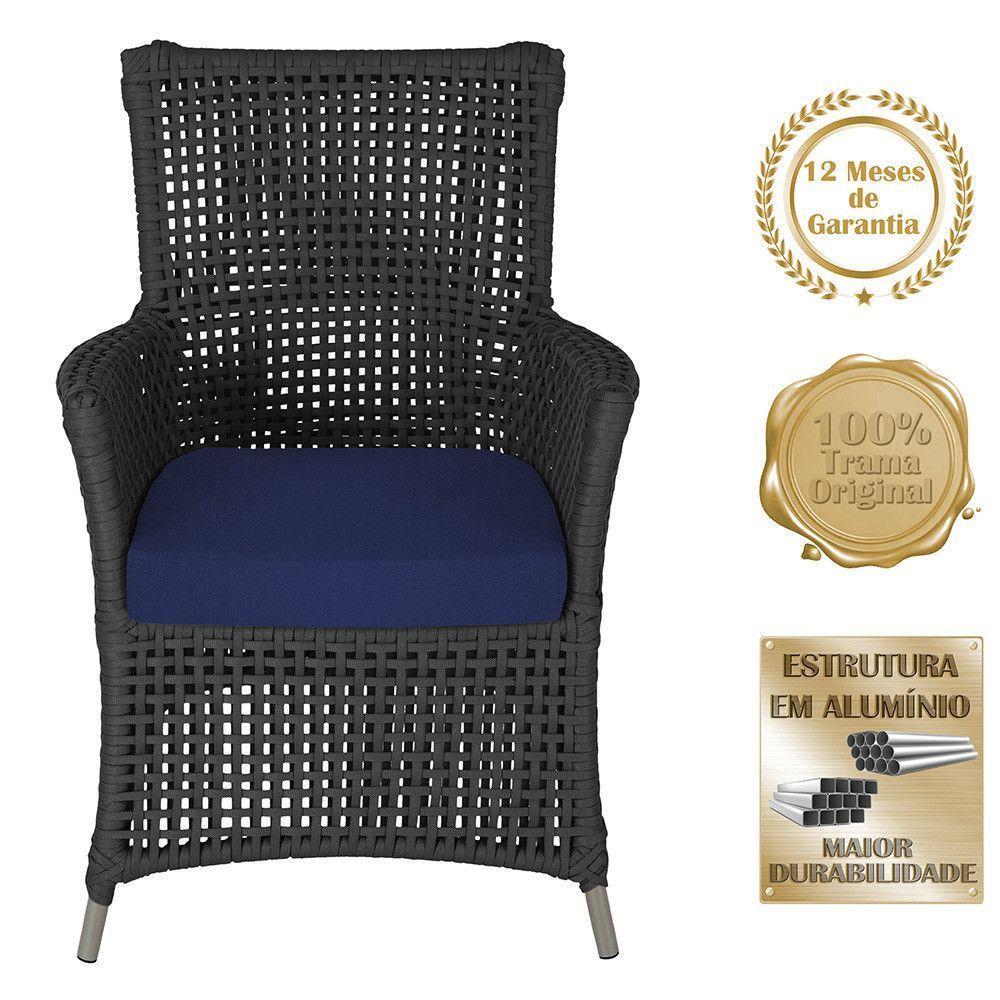 4 Poltronas Igapó Alumínio Pintura Fendi Corda Náutica E10 Preto - 5