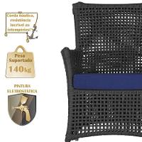 4 Poltronas Igapó Alumínio Pintura Fendi Corda Náutica E10 Preto