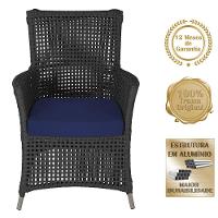 4 Poltronas Igapó Alumínio Pintura Fendi Corda Náutica E10 Preto - 5