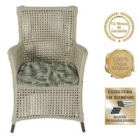 4 Poltronas E 1 Mesa Igapó Alumínio Marrom Corda Náutica E5 Rami - 5