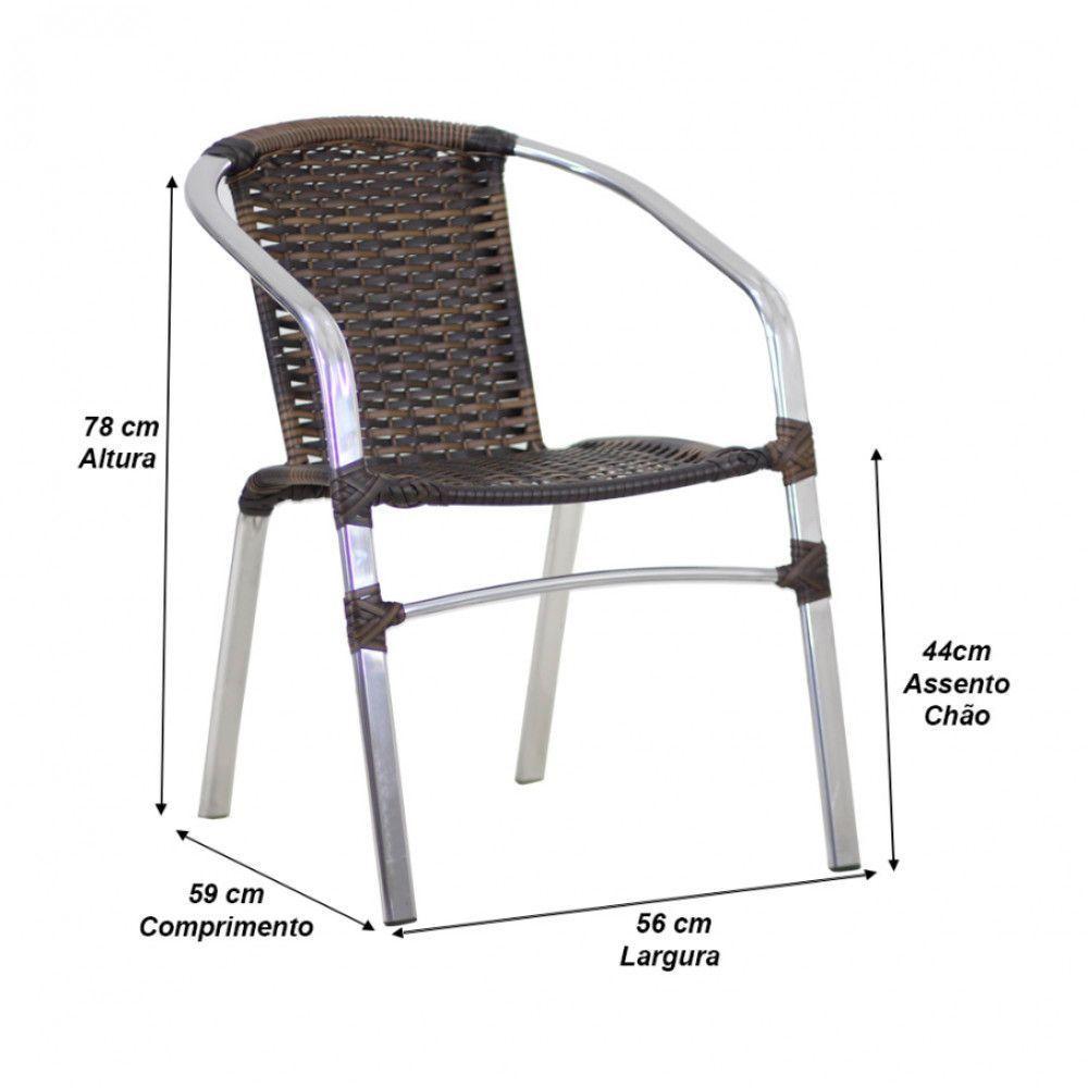 Conjunto Cadeiras Floripa E Mesa Com Tampo Tramado Argila - 3