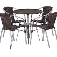 Conjunto Cadeiras Floripa E Mesa Com Tampo Tramado Argila - 1