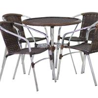 Conjunto Cadeiras Floripa E Mesa Com Tampo Tramado Argila - 2