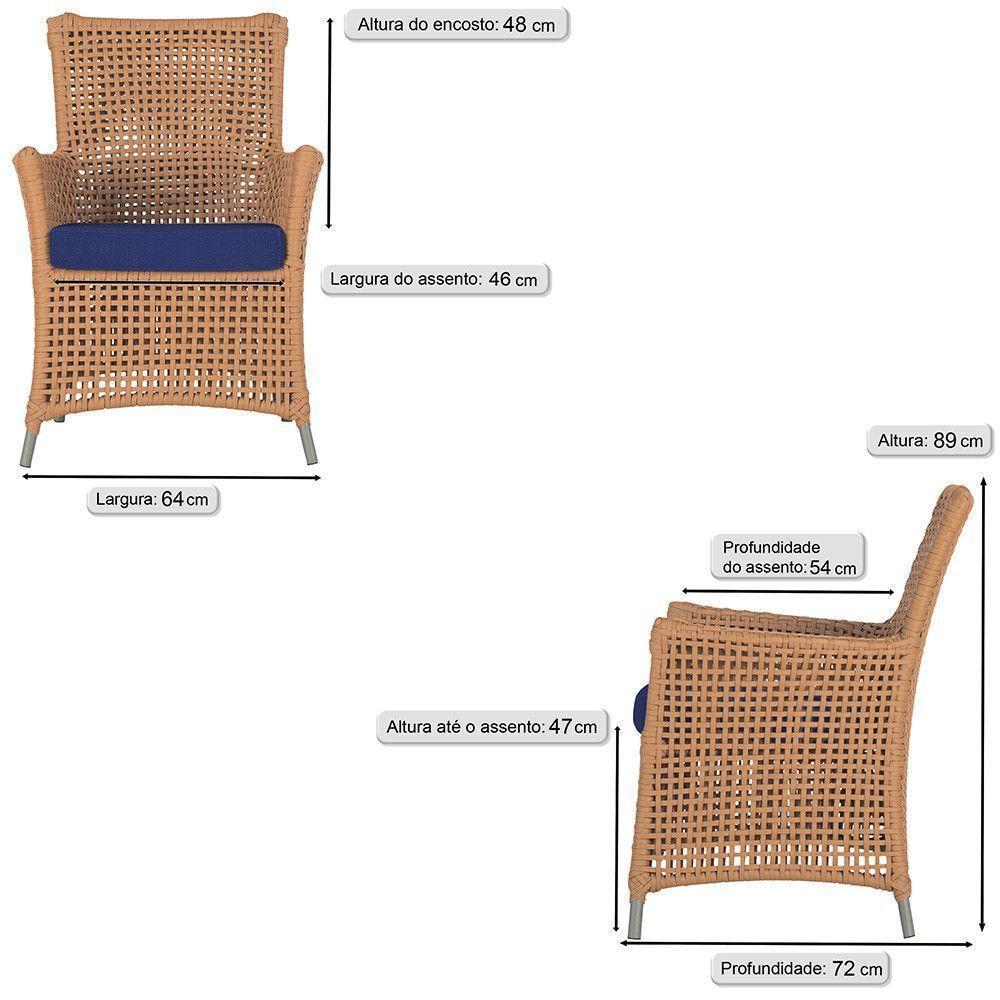 4 Poltronas Igapó Alumínio Pintura Fendi Corda Náutica E10 Terra Cota - 6