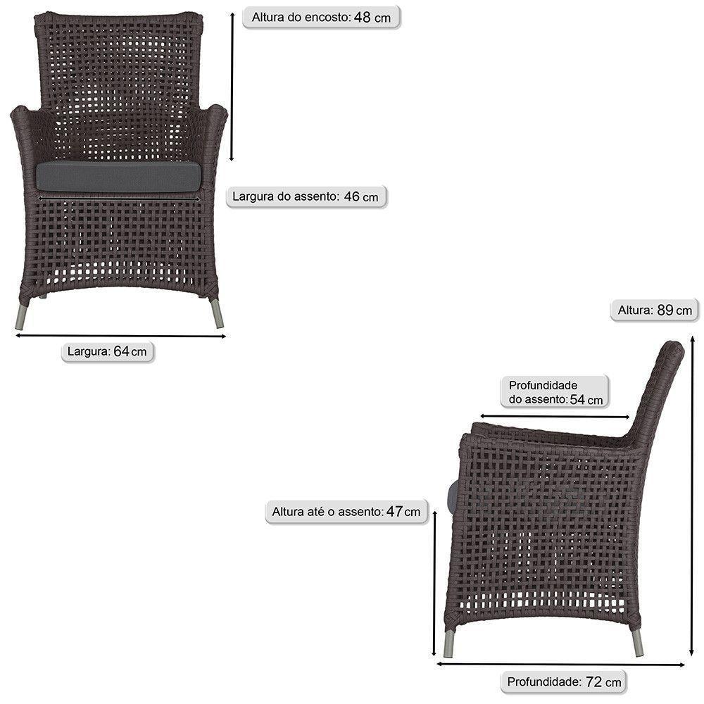 4 Poltronas Igapó Alumínio Pintura Fendi Corda Náutica E11 Marrom - 5