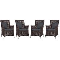 4 Poltronas Igapó Alumínio Pintura Fendi Corda Náutica E11 Marrom - 1