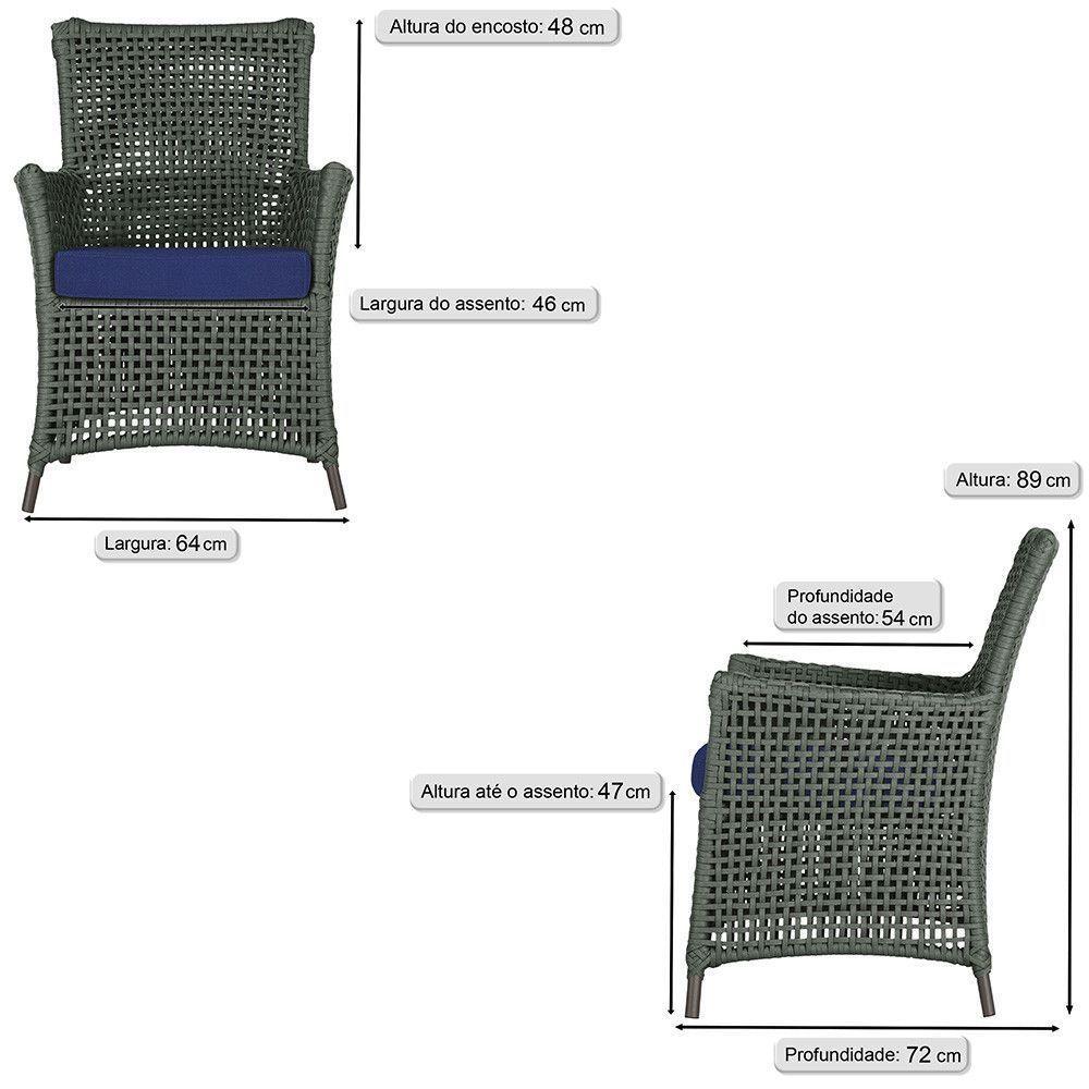 4 Poltronas Igapó Alumínio Pintura Marrom Corda Náutica E10 Verde - 5
