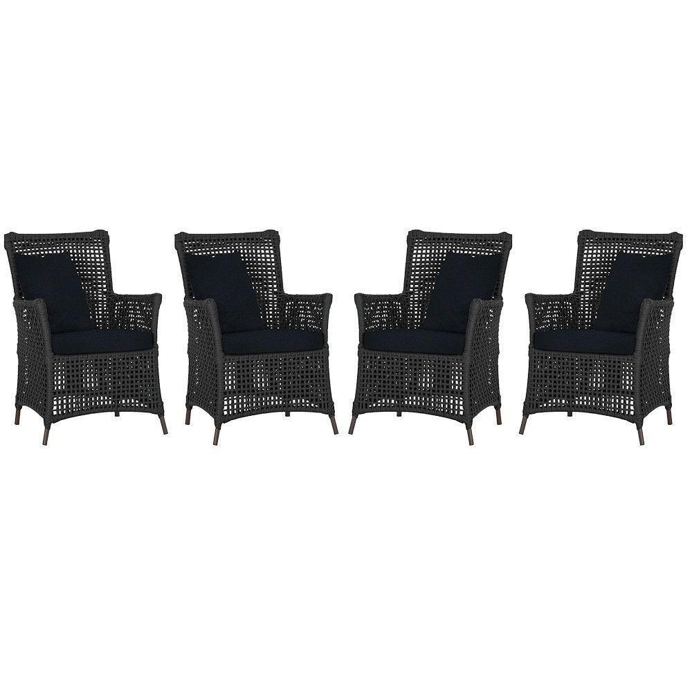 4 Poltronas Igapó Alumínio Pintura Marrom Corda Náutica E12 Preto - 1