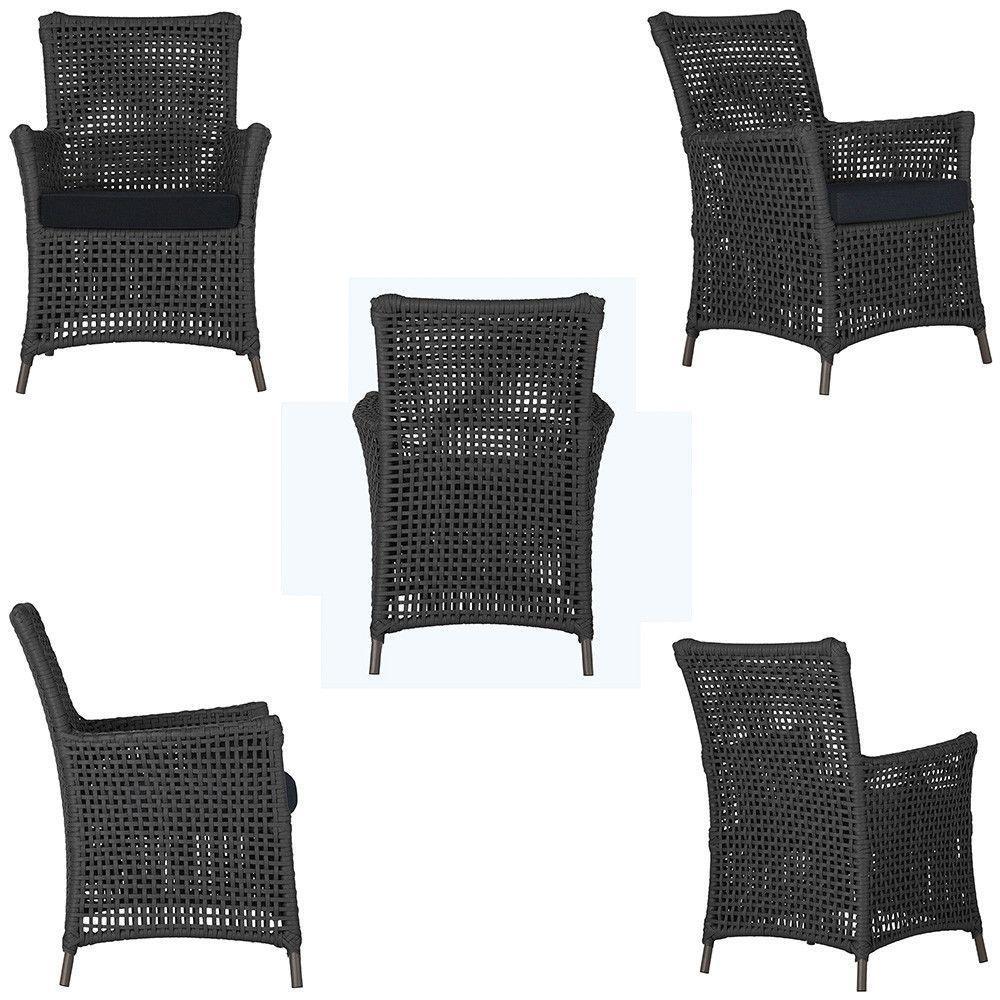 4 Poltronas Igapó Alumínio Pintura Marrom Corda Náutica E12 Preto - 3