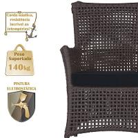 4 Poltronas Igapó Alumínio Pintura Marrom Corda Náutica E12 Marrom