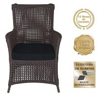 4 Poltronas Igapó Alumínio Pintura Marrom Corda Náutica E12 Marrom - 5