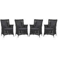 4 Poltronas Igapó Alumínio Pintura Preta Corda Náutica E11 Preto - 1