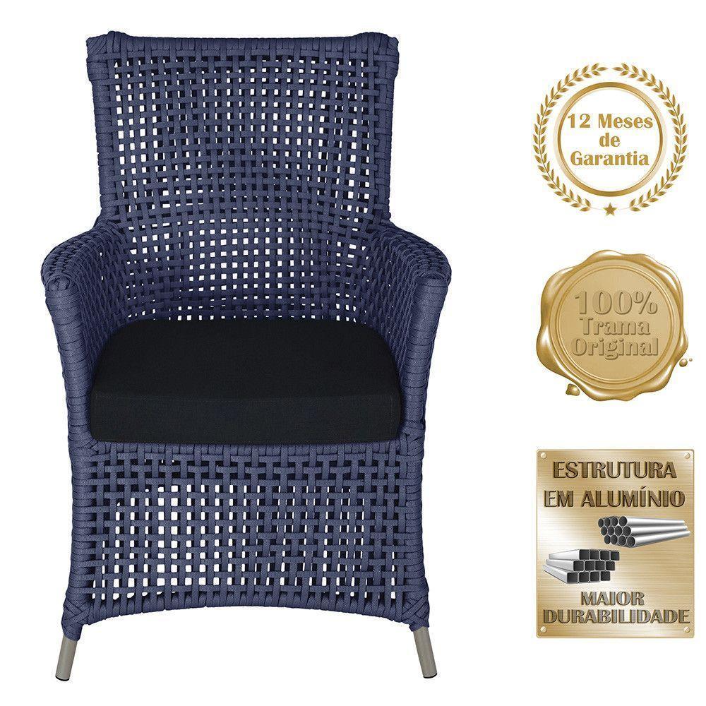 4 Poltronas Igapó Alumínio Pintura Fendi Corda Náutica E12 Azul - 5