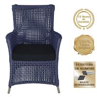 4 Poltronas Igapó Alumínio Pintura Fendi Corda Náutica E12 Azul - 5