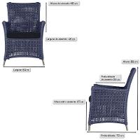 4 Poltronas Igapó Alumínio Pintura Fendi Corda Náutica E12 Azul - 6