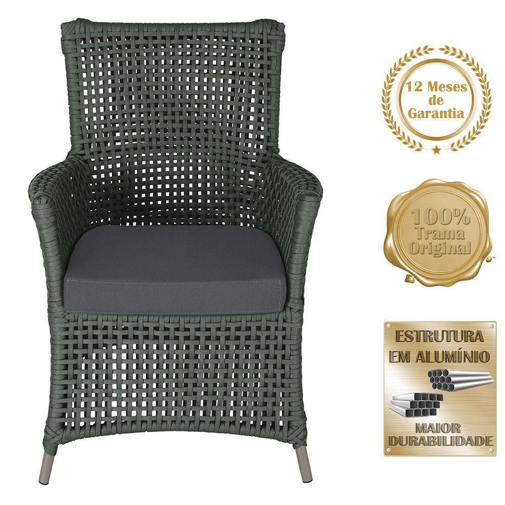 4 Poltronas Igapó Alumínio Pintura Fendi Corda Náutica E11 Verde - 4