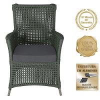 4 Poltronas Igapó Alumínio Pintura Fendi Corda Náutica E11 Verde