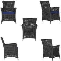 4 Poltronas E 1 Mesa Igapó Alumínio Preta Corda Náutica E10 Preto - 3