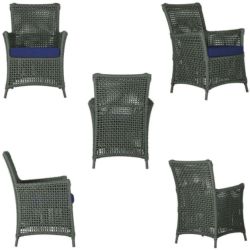 4 Poltronas E 1 Mesa Igapó Alumínio Marrom Corda Náutica E10 Verde - 2