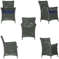 4 Poltronas E 1 Mesa Igapó Alumínio Marrom Corda Náutica E10 Verde - 2